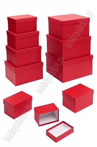 Коробки прямоугольные 10 в 1, 31*26*17 см (SF-7184) красный