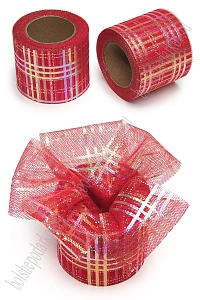 Фатин «Узор» 5,5 см*15 ярд (SF-7501) красный №5