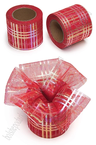 Фатин «Узор» 5,5 см*15 ярд (SF-7501) красный №5