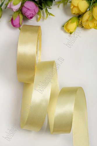 Лента атласная 2,5 см*25 ярд (SF-1357) бежевый  №087