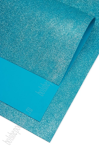 Фоамиран глиттерный 2 мм, 40*60 см Premium (10 листов) SF-3010, голубой