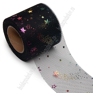 Фатин «Звездочки» 5,5 см*15 ярд (SF-6040) черный №2