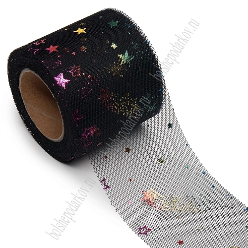 Фатин «Звездочки» 5,5 см*15 ярд (SF-6040) черный №2