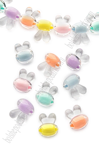 Бусины декоративные 16 мм &amp;quot;Зайчики&amp;quot;  (500 гр) SF-7386, ассорти