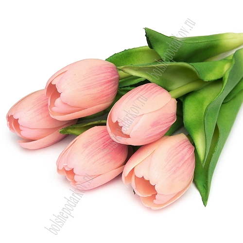 Веточка декоративная &amp;quot;Тюльпан&amp;quot; 32 см (5 шт) SF-8136, розовый