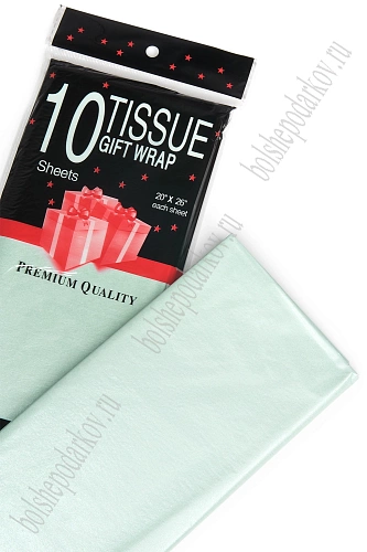 Бумага тишью жемчужная 50*66 см (10 листов) SF-5155, светло-аквамариновый