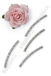 Трубочка для бижутерии 25 мм*2 мм (50 шт) SF-7666, светлое серебро №6