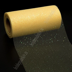 Фатин с блестками 15 см*25 ярд (SF-604) бежевый