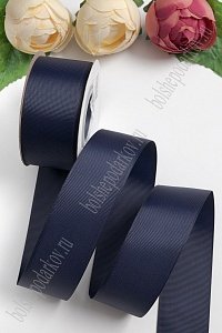 Лента репсовая 4 см*20 ярд &quot;1 сорт&quot; (SF-1349) темно-темно-синий №120