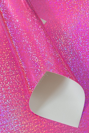 Кожзам голографик А4 (5 листов) SF-3936, ярко-розовый