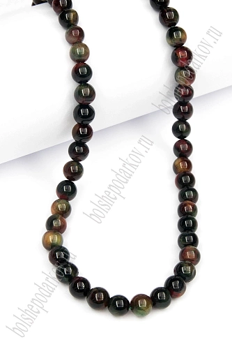 Бусины круглые на нитке 6 мм (SF-7590) тигровый глаз микс №3