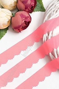 Лента шифоновая 3 см*1,4 м (5 шт) SF-5849, ярко-розовый №В