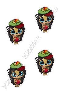 Кабошон-вырубка &quot;Ёжик&quot; 3,5*3,5 см (10 шт) SF-6034, №3