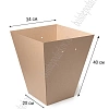 Коробка переноска для цветов L (с дном) 20*34*40 см, крафт