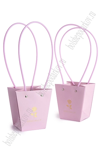 Сумка для цветов 12*12,5*8 см (10 шт) SF-8117, светло-фиолетовый