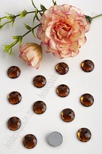 Стразы граненые 14 мм, круглые (500 шт) SF-1593, коричневый №13