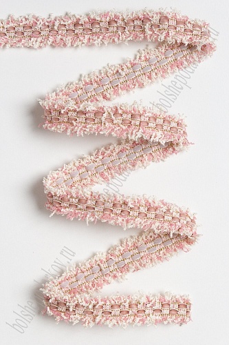 Тесьма отделочная 2 см*5 ярд &amp;quot;Бахрома с бархатом&amp;quot; (SF-2463) розовый