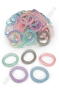 Резинки-пружинки для волос 5,5 см (100 шт) SF-7808, ассорти №5