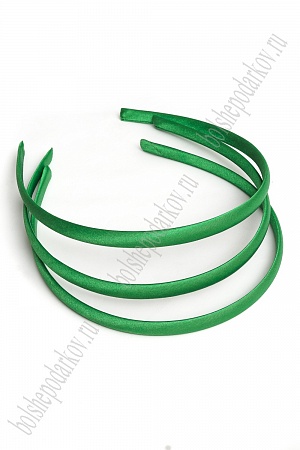 Ободки 1 см, пластик. с атласной тканью (20 шт) SF-1465, зеленый №51