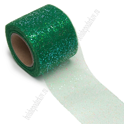 Фатин с блестками 5,5 см*15 ярд (SF-5805) темно-зеленый №35