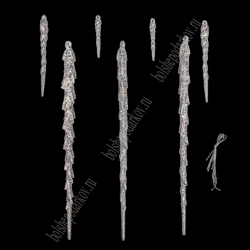 Новогодние украшения &amp;quot;Сосульки&amp;quot; 29 см, 12,5 см, 6,5 см (7 шт) SF-8169, №1