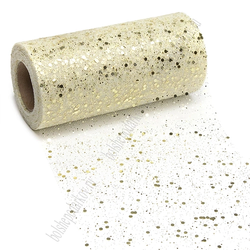 Фатин с пайетками 15 см*25 ярд (SF-605) айвори №33
