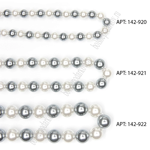 Бусины круглые на нитке 10 мм (SF-8070) жемчуг микс №1