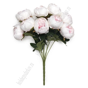Букет декоративный 42 см "Пионы" (SF-8124) бело-розовый
