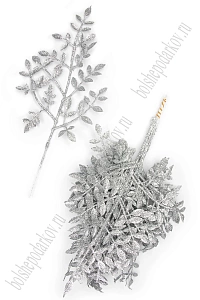 Ветки с глиттером 30*20 см (10 шт) SF-8022, серебро