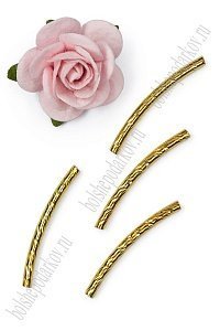 Трубочка для бижутерии 25 мм*2 мм (50 шт) SF-7666, золото №12