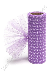 Фатин в горошек 15 см*10 ярд (SF-2941) фиолетовый №32