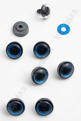 Фурнитура &amp;quot;Глазки для игрушек&amp;quot; 18 мм, с заглушками (20 шт) SF-6095, синий №1
