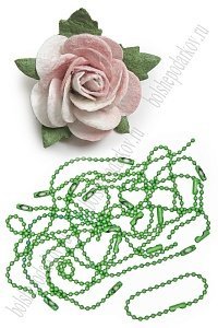 Цепочка шариковая для брелоков 10 см (50 шт) SF-7451, зеленый №6