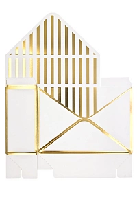 Коробка-конверт 20*30*7 см (10 шт) SF-7951, белый/золото