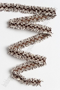 Тесьма отделочная 2 см*5 ярд "Бахрома с бархатом" (SF-2463) шоколадный