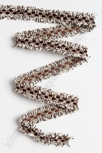 Тесьма отделочная 2 см*5 ярд &amp;quot;Бахрома с бархатом&amp;quot; (SF-2463) шоколадный