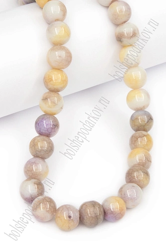 Бусины круглые на леске 10 мм (SF-8085) агат имитация микс №5