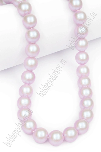 Бусины круглые на леске 10 мм (SF-8076) жемчуг светло-розовый