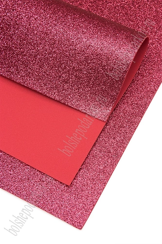 Фоамиран глиттерный А4, 2 мм Premium (10 листов) SF-1955, алый №001А
