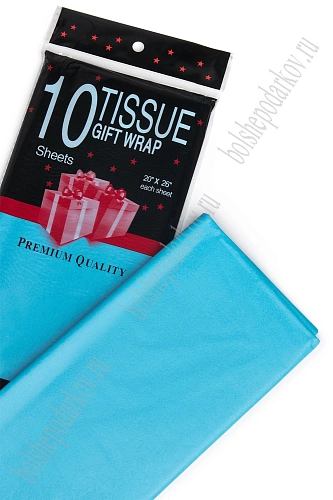 Бумага тишью 50*66 см (10 листов) SF-914, голубой №3060