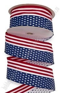 Лента декоративная 6,3 см*25 ярд (с проволокой по краям) 63-005