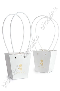 Сумка для цветов 12*12,5*8 см (10 шт) SF-8117, белый