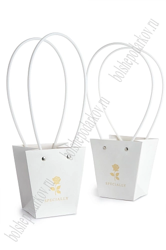 Сумка для цветов 12*12,5*8 см (10 шт) SF-8117, белый