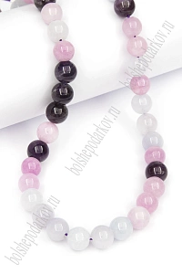 Бусины круглые на нитке 8 мм (SF-7591) аметист