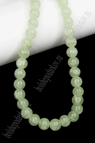 Бусины круглые на леске 8 мм (SF-8081) кварц имитация салатовый