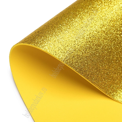 Фоамиран глиттерный 2 мм, 40*60 см Premium (10 листов) SF-3010, золото №008А