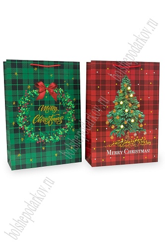 Пакет &amp;quot;Новогодний&amp;quot; 31*44*12 см (12 шт) SF-7829, микс №40