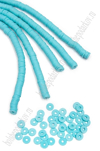 Бусины на нитке 6 мм*40 см (5 шт) SF-7285,  голубой