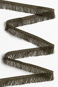Тесьма отделочная 2 см*5 ярд &quot;Бахрома&quot; (SF-2462) черный/золото