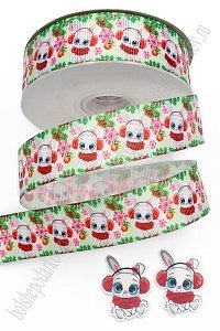 Лента репсовая 2,5 см*25 ярд с рисунком &quot;Зайчик&quot; SF-6131, №4